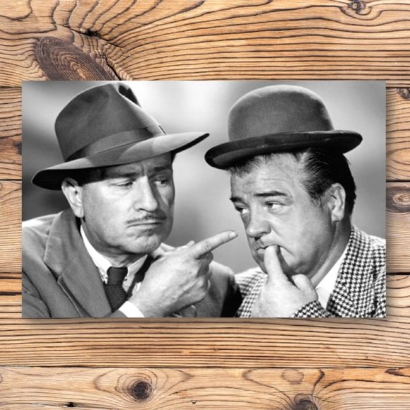 Bud Abbott and Lou Costello Retro Nostalgic‎ Refrigerator Locker Fridge Magnet - Picture 1 of 2